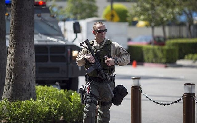 A Los Angeles County Sheriffs deputy patrols Union Station train hub as security is heightened in reaction to bomb attacks in Brussels, Belgium this morning on March 22, 2016 in Los Angeles, California. (David McNew/Getty Images/AFP) A Los Angeles County Sheriffs deputy patrols Union Station train hub as security is heightened in reaction to bomb attacks in Brussels, Belgium this morning on March 22, 2016 in Los Angeles, California. (David McNew/Getty Images/AFP)