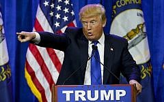 Presidential candidate Donald Trump speaks to a couple thousand supporters in Louisville, Ky., on Tuesday March 1, 2016. (Mark Cornelison/Lexington Herald-Leader/TNS via Getty Images)