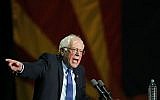 Democratic presidential candidate Sen. Bernie Sanders, I-Vermont, speaks at a campaign rally at the Phoenix Convention Center in Phoenix, Tuesday, March 15, 2016. (AP Photo/Ricardo Arduengo)