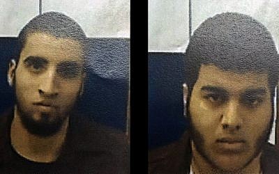 Ahmad Nabil Ahmad Ahmad, left, and Bahaa Eldin Ziad Hasan Masarwa, right, have been charged with conspiracy to commit a crime, it was revealed on March 3, 2016. (Shin Bet)