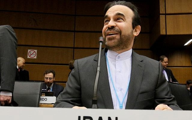 Iran's ambassador to the International Atomic Energy Agency, IAEA, Reza Najafi waits for the start of the IAEA board of governors meeting at the International Center in Vienna, Austria, Monday, March 7, 2016. (AP/Ronald Zak)