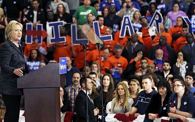 Democratic presidential candidate Hillary Clinton speaks during a rally at Cuyahoga Community College in Cleveland, March 8, 2016. (AP Photo/Tony Dejak) Democratic presidential candidate Hillary Clinton speaks during a rally at Cuyahoga Community College in Cleveland, March 8, 2016. (AP Photo/Tony Dejak)