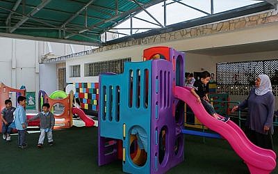 Illustrative: A kindergarten in the East Jerusalem neighborhood of Ras Al-Amud, May 19, 2014. (Miriam Alster/FLASH90)