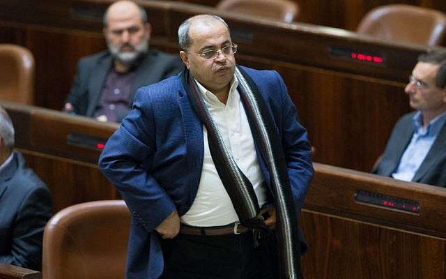 MK Ahmad Tibi seen in the Knesset, Jerusalem, January 19, 2016. (Yonatan Sindel/Flash90) 