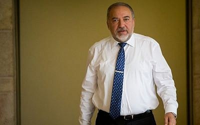 Leader of the Yisrael Beyteinu political party MK Avigdor Liberman arrives at the Knesset, Jerusalem March 15, 2016. (Yonatan Sindel/Flash90) 