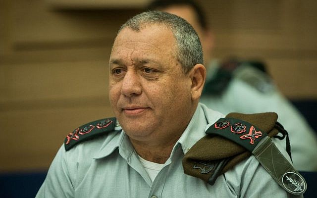 IDF Chief of Staff Gadi Eisenkot attends a Foreign Affairs and Defense Committee meeting at the Knesset in Jerusalem on March 15, 2016 (Yonatan Sindel/Flash90) IDF Chief of Staff Gadi Eisenkot attends a Foreign Affairs and Defense Committee meeting at the Knesset in Jerusalem on March 15, 2016 (Yonatan Sindel/Flash90)