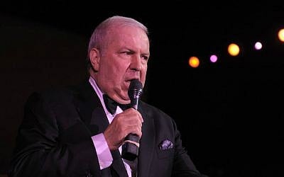 Frank Sinatra Jr. performing at a private residence in Beverly Hills, California, Oct. 9, 2010. (Charley Gallay/Getty Images for Night Vision/via JTA)
