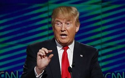 Republican presidential candidate Donald Trump speaks during the Republican presidential debate sponsored by CNN, Salem Media Group and the Washington Times at the University of Miami in Coral Gables, Florida, Thursday, March 10, 2016. (AP Photo/Wilfredo Lee) Republican presidential candidate Donald Trump speaks during the Republican presidential debate sponsored by CNN, Salem Media Group and the Washington Times at the University of Miami in Coral Gables, Florida, Thursday, March 10, 2016. (AP Photo/Wilfredo Lee)