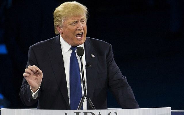 Republican presidential candidate Donald Trump speaks at the 2016 American Israel Public Affairs Committee (AIPAC) Policy Conference at the Verizon Center, on Monday, March 21, 2016, in Washington. (AP Photo/Evan Vucci)