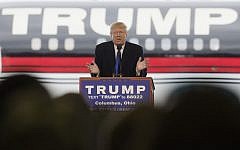 Republican presidential candidate Donald Trump speaks during a campaign stop at the Signature Flight Hangar at Port-Columbus International Airport, Tuesday, March 1, 2016, in Columbus, Ohio (AP Photo/John Minchillo)