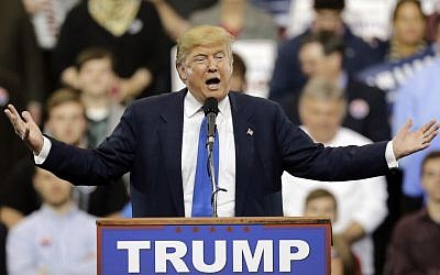 Republican presidential candidate Donald Trump speaks at a campaign rally at the I-X Center in Cleveland, Saturday, March 12, 2016. (AP Photo/Tony Dejak) Republican presidential candidate Donald Trump speaks at a campaign rally at the I-X Center in Cleveland, Saturday, March 12, 2016. (AP Photo/Tony Dejak)