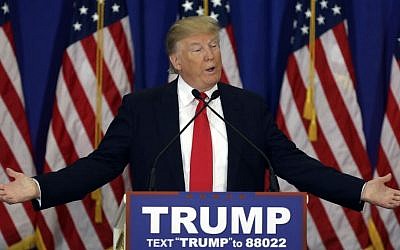 Republican presidential candidate Donald Trump speaks during a news conference at the Trump National Golf Club, Tuesday, March 8, 2016, in Jupiter, Florida. (AP Photo/Lynne Sladky)