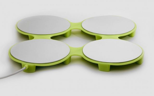 The HotMat is the first foldable Shabbat hotplate on the market. (Courtesy Rafi Gabbay via JTA)