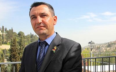 Sherzad Mamsani, the newly appointed Director of Kurdish Jewish Affairs in the Kurdistan Regional Government (KRG), in Jerusalem on March 8, 2016 (Dov Lieber/Times of Israel)