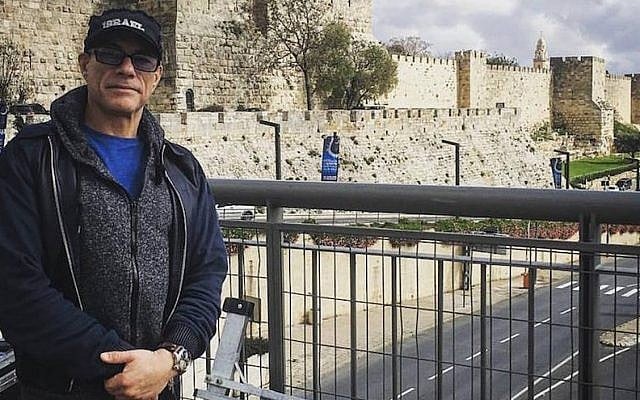 Jean-Claude Van Damme in Jerusalem, March 29, 2016. (Facebook via JTA) Jean-Claude Van Damme in Jerusalem, March 29, 2016. (Facebook via JTA)