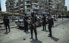 Illustrative: Egyptian policemen in Cairo, June 29, 2015. (AP/Eman Helal, File)