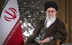 Supreme Leader Ayatollah Ali Khamenei poses for a portrait prior to delivering his message for the Iranian New Year, Sunday, March 20, 2016. (Office of the Iranian Supreme Leader/AP)