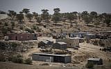 The Bedouin village of Umm al Hiran in Israel’s Negev Desert, Aug. 27, 2015. (Hadas Parush/Flash 90)