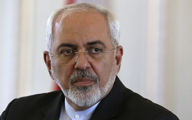 Iranian Foreign Minister Mohammad Javad Zarif listens to a question in a joint press briefing with his Omani counterpart Yousuf bin Alawi after their meeting in Tehran, February 20, 2016. (AP Photo/Vahid Salemi, File)