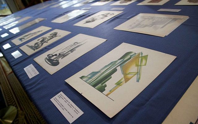 Documents returned to Russia are displayed during a ceremony at the US ambassador's residence in Moscow, Russia, Thursday, March 3, 2016. (AP Photo/Ivan Sekretarev)