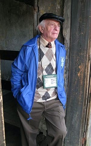 Jack Adler during a March of the Living trip to Dachau. (courtesy)