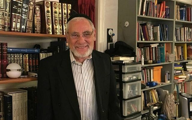 Rabbi Burt Siegel in his apartment on the Upper East Side of Manhattan (Cathryn J. Prince/Times of Israel)