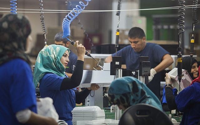 Employees at the SodaStream factory in Israel's Negev Desert next to the city of Rahat. (Dan Balilty/AP Images via JTA) Employees at the SodaStream factory in Israel's Negev Desert next to the city of Rahat. (Dan Balilty/AP Images via JTA)