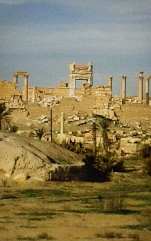 A general view of the Temple of Bel partially damaged from Islamic State militants in Syria, February 20, 2016. (The Day After Heritage Initiative via AP)
