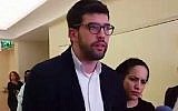 The parents of four-month-old Daniel Gerson at the Schneider Children's Hospital, Petach Tikva, March 3, 2016 (Channel 2)