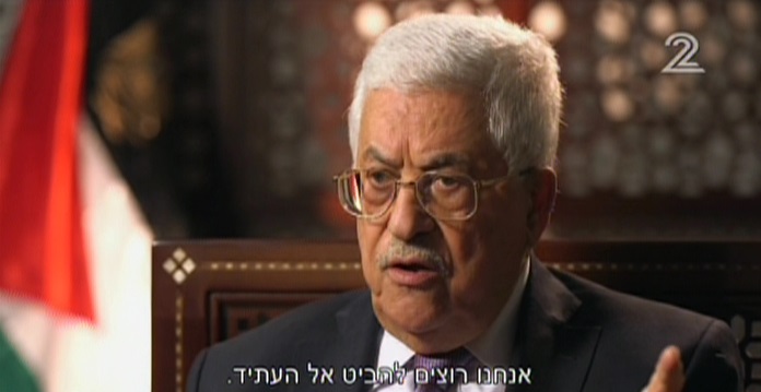 Mahmoud Abbas speaking to Israeli television, in an interview aired on March 31, 2016. (Screen capture: Channel 2) Mahmoud Abbas speaking to Israeli television, in an interview aired on March 31, 2016. (Screen capture: Channel 2)