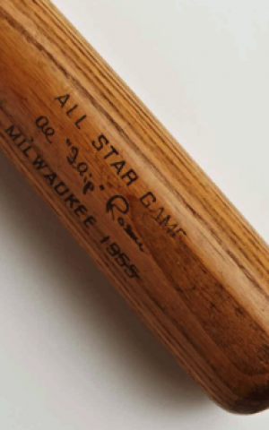 The bat one-time MVP Al Rosen used in the 1955 All-Star Game is among the treasures found in the Jeff Aeder collection. (Courtesy of Jeff Aeder/JTA) The bat one-time MVP Al Rosen used in the 1955 All-Star Game is among the treasures found in the Jeff Aeder collection. (Courtesy of Jeff Aeder/JTA)