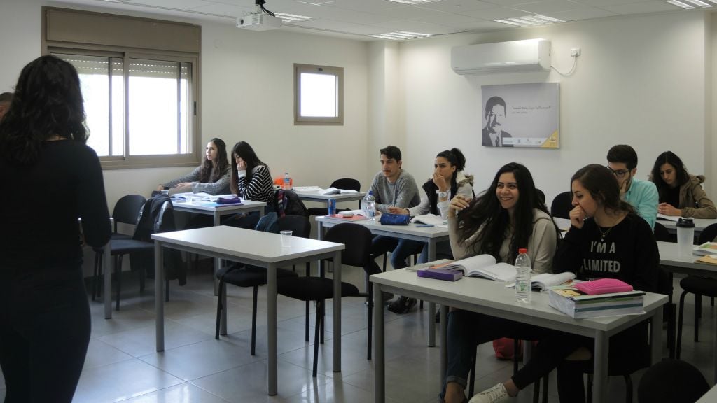 Lack of educational opportunities is a major obstacle for Arab employment, both male and female. Just 52% of Arab students in Nazareth graduate with matriculation certification. Rayan employment centers offer matriculation and psychometry classes, like this one on March 3, 2016, to help Arabs continue to higher education. (Melanie Lidman/Times of Israel) Lack of educational opportunities is a major obstacle for Arab employment, both male and female. Just 52% of Arab students in Nazareth graduate with matriculation certification. Rayan employment centers offer matriculation and psychometry classes, like this one on March 3, 2016, to help Arabs continue to higher education. (Melanie Lidman/Times of Israel)
