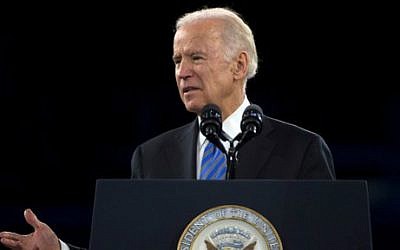 US Vice President Joe Biden addresses the AIPAC 2016 Policy Conference on March 20, 2016 in Washington, DC. (Molly Riley/AFP)