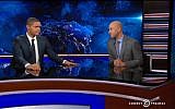 A screenshot from The Daily Show (screen capture: Comedy Central)