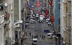 Emergency services at the scene of a suicide bombing on a busy shopping street in Istanbul, Turkey on  March 19, 2016.  (AP Photo/Emrah Gurel)