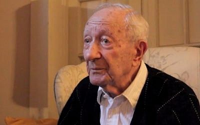 Holocaust survivor and tailor Joseph Sher speaking in 2011. Sher died in New Orleans on March 24, 2016, at the age of 100. (screen capture: Vimeo)