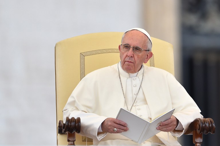 Pope Francis leads a prayer vigil at St. Peter's Square in the Vatican, April 2, 2016. (AFP/Vincenzo Pinto) Pope Francis leads a prayer vigil at St. Peter's Square in the Vatican, April 2, 2016. (AFP/Vincenzo Pinto)