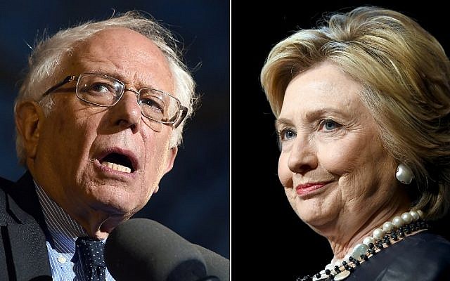 This combination of file photos shows Democratic presidential hopefuls Bernie Sanders (left) on March 31, 2016, and Hillary Clinton on March 30, 2016.
(AFP/Photo Desk) This combination of file photos shows Democratic presidential hopefuls Bernie Sanders (left) on March 31, 2016, and Hillary Clinton on March 30, 2016.
(AFP/Photo Desk)