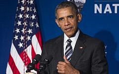 US President Barack Obama speaks at the newly-designated Belmont-Paul Womens Equality National Monument in Washington, DC, April 12, 2016. (AFP PHOTO / SAUL LOEB)
