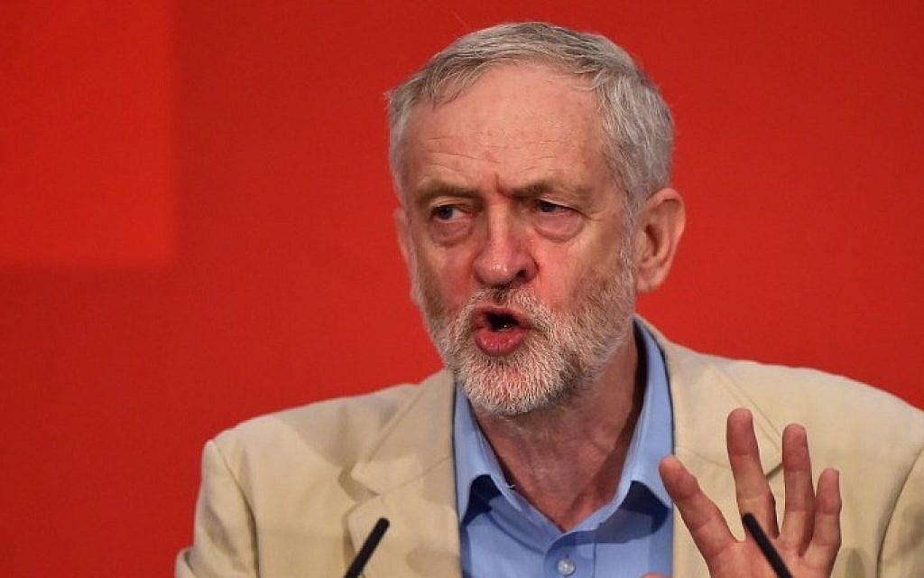 British opposition Labour Party leader Jeremy Corbyn delivers a speech in London on the case for remaining in the European Union, April 14, 2016.
(AFP/Ben Stansall) British opposition Labour Party leader Jeremy Corbyn delivers a speech in London on the case for remaining in the European Union, April 14, 2016.
(AFP/Ben Stansall)