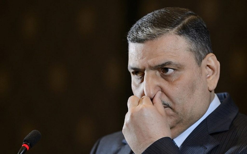 Syrian opposition leader Riad Hijab in Geneva on April 19, 2016. (AFP PHOTO / FABRICE COFFRINI)