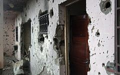 This file photo taken on August 08, 2015 shows the bullet-riddled Byblos Hotel in Sevare, days after an attack killed 13 people.  (AFP PHOTO / STRINGER)