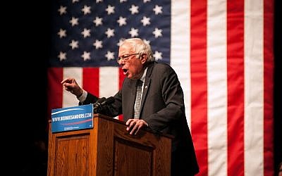 Democratic presidential candidate Sen. Bernie Sanders speaks during a rally on April 5, 2016 in Laramie, Wyoming (Theo Stroomer/Getty Images/AFP)