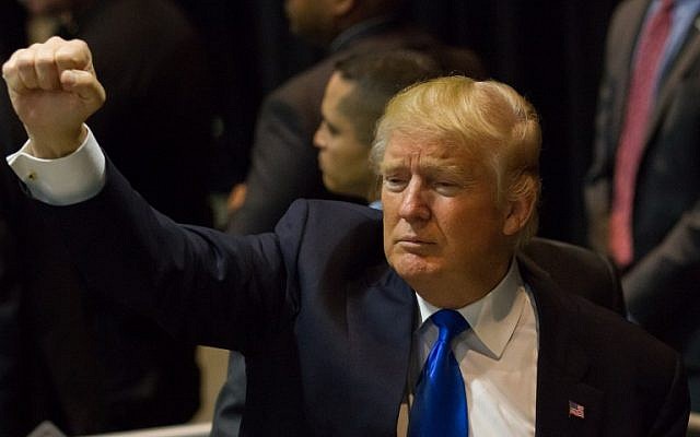 Republican presidential candidate Donald Trump greets supporters at a rally in Hartford, Connecticut, on April 15, 2016. (Matthew Cavanaugh/Getty Images/AFP) Republican presidential candidate Donald Trump greets supporters at a rally in Hartford, Connecticut, on April 15, 2016. (Matthew Cavanaugh/Getty Images/AFP)