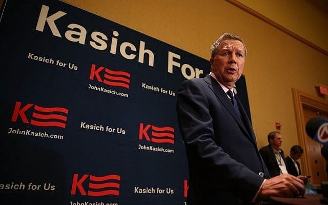 Republican presidential candidate John Kasich holds a press conference with reporters during a visit to the Republican National Committee Spring Meeting at the Diplomat Resort on April 20, 2016 in Hollywood, Florida. ( Joe Raedle/Getty Images/AFP)