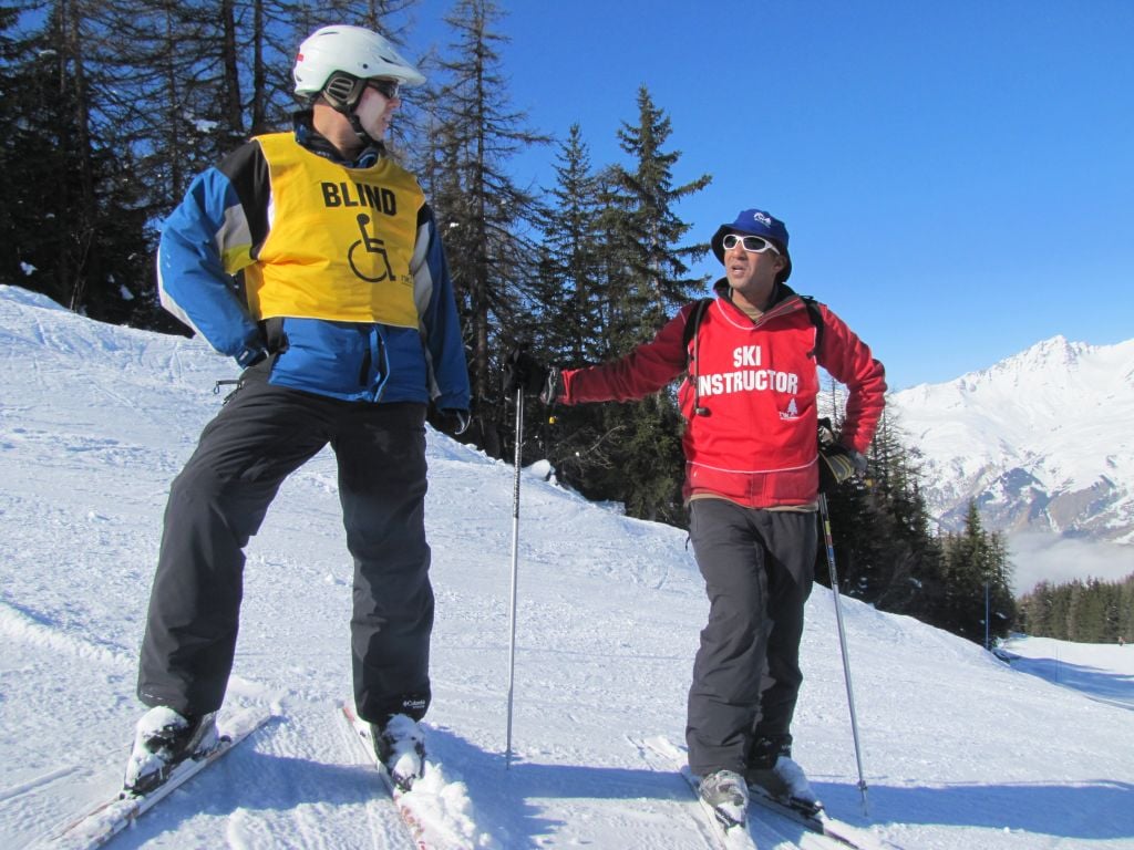 Israelis with disabilities participate in the Erez Foundation ski and snowboard program (Erez Foundation, a search & rescue and contribution to the community/Courtesy)