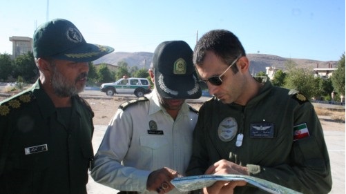 An undated photo of Major Ahmad-Reza Khosravi (right), a former pilot in the helicopter unit of the Iranian Security Services. (Courtesy) An undated photo of Major Ahmad-Reza Khosravi (right), a former pilot in the helicopter unit of the Iranian Security Services. (Courtesy)