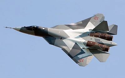 File. The Russian Sukhoi T-50 stealth fighter. (Alex Beltyukov/Wikimedia/CC BY-SA 3.0)