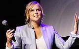 Amy Schumer speaking about her film 'Trainwreck' at the 2015 Tribeca Film Festival in New York, April 19, 2015. (JTA/Robin Marchant/Getty Images)