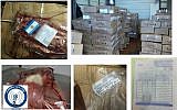 Photos of meat seized by Israeli police from an Israeli-Palestinian meat smuggling ring (Courtesy/Israel Police)